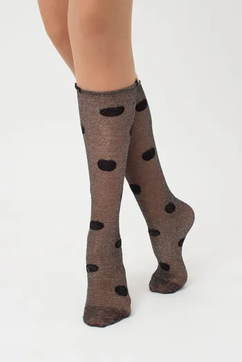 Прозрачные гольфы с люрексом Wg1 cristal lurex pa 001 Giulia (nero)