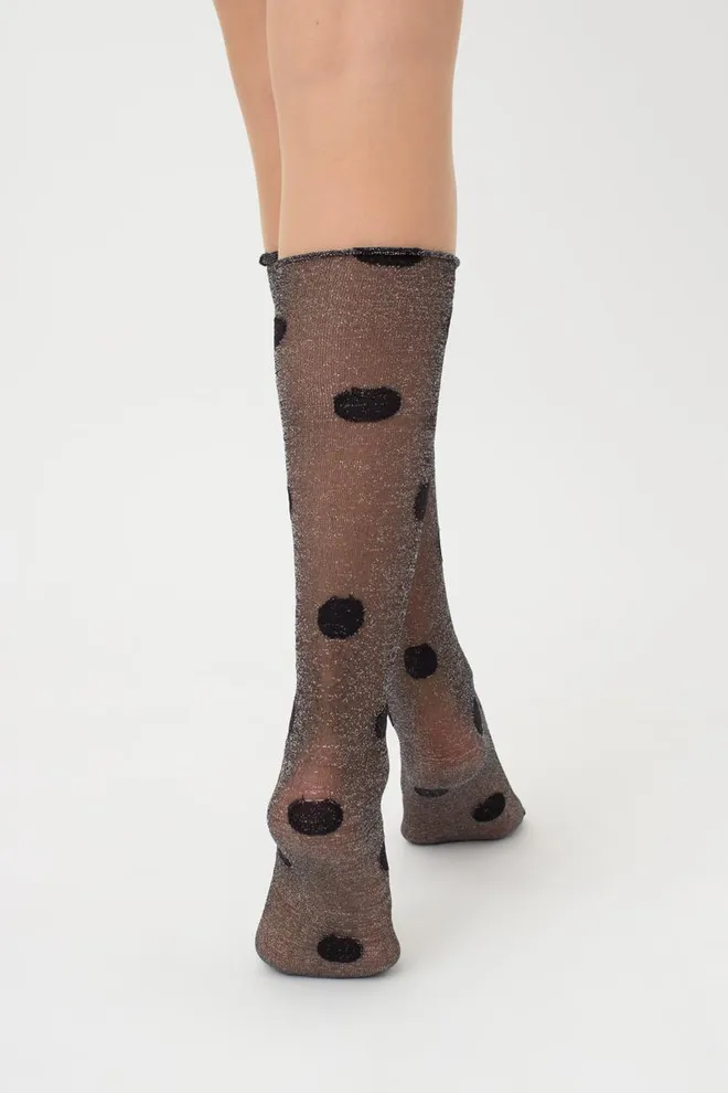 Прозорі гольфи з люрексом Wg1 cristal lurex pa 001 Giulia (nero)