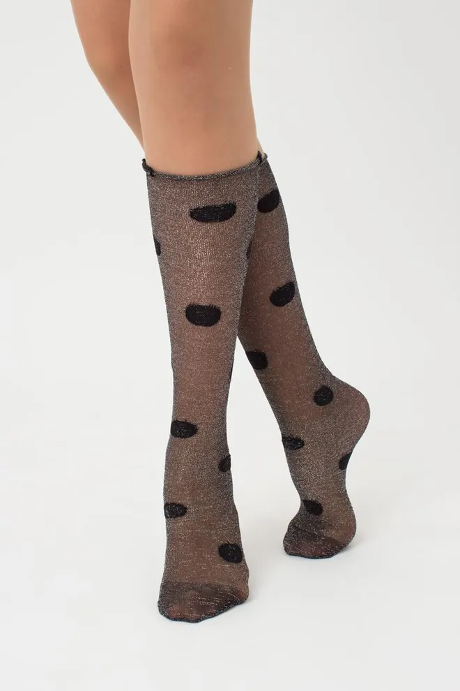 Прозорі гольфи з люрексом Wg1 cristal lurex pa 001 Giulia (nero)