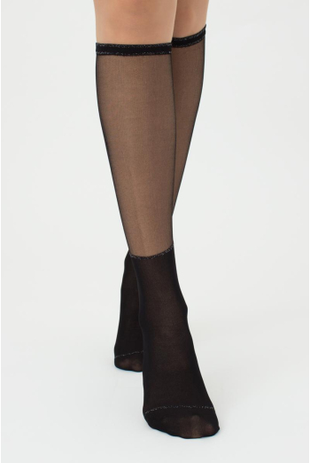 Женские блестящие гольфы WG1 Cristal Lurex PA 004 Giulia (black) Женские блестящие гольфы WG1 Cristal Lurex PA 004 Giulia (black)