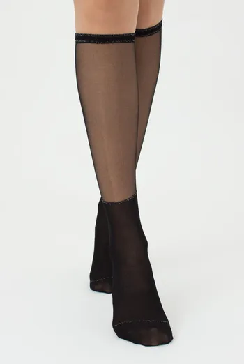 Женские блестящие гольфы WG1 Cristal Lurex PA 004 Giulia (black) Женские блестящие гольфы WG1 Cristal Lurex PA 004 Giulia (black)