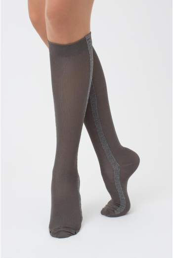Жіночі блискучі гольфи Wg1 fashion lurex pa 001 Giulia (grey/fumo metallic)