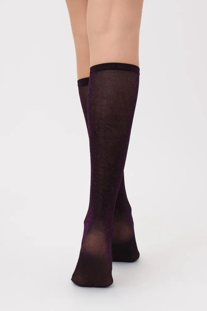 Жіночі блискучі гольфи Wg1 lurex pa 001 Giulia (shiny pink metallic)