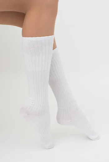 Гольфы женские хлопковые в рубчик Wg1 Strong Rib Classic Giulia (white) Гольфы женские хлопковые в рубчик Wg1 Strong Rib Classic Giulia (white)