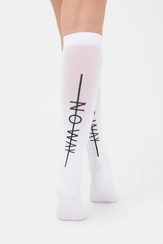 Гольфи ботфорти бавовняні з написом WG1 TEXT 001 Giulia (white)