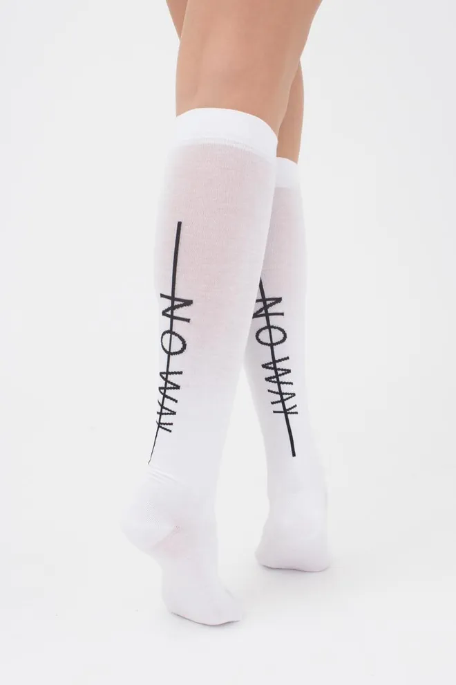 Гольфи ботфорти бавовняні з написом WG1 TEXT 001 Giulia (white)