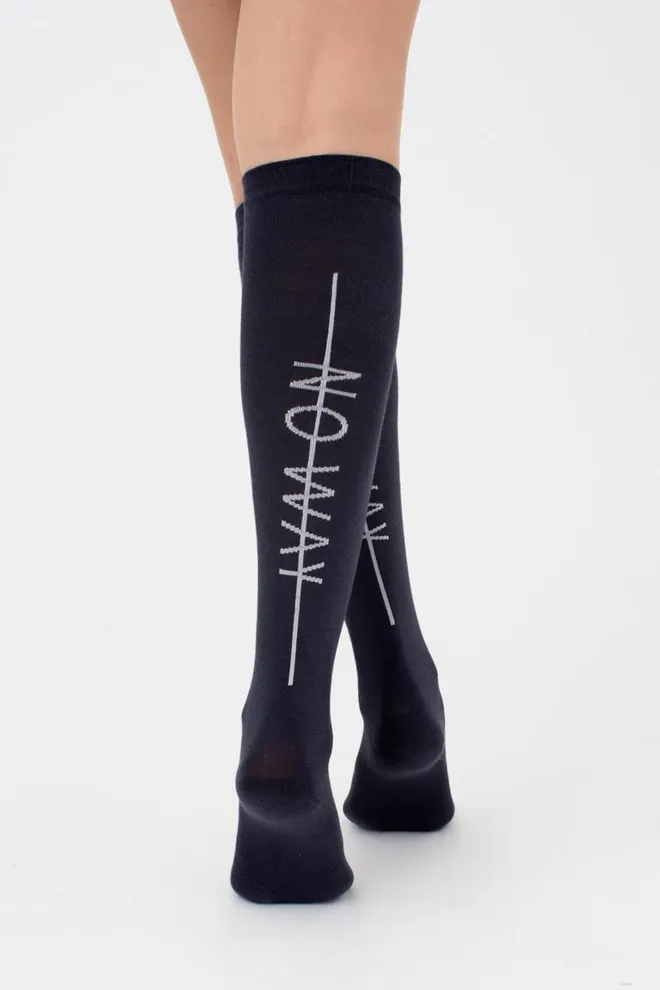 Гольфи ботфорти бавовняні з написом WG1 TEXT 001 Giulia (black)