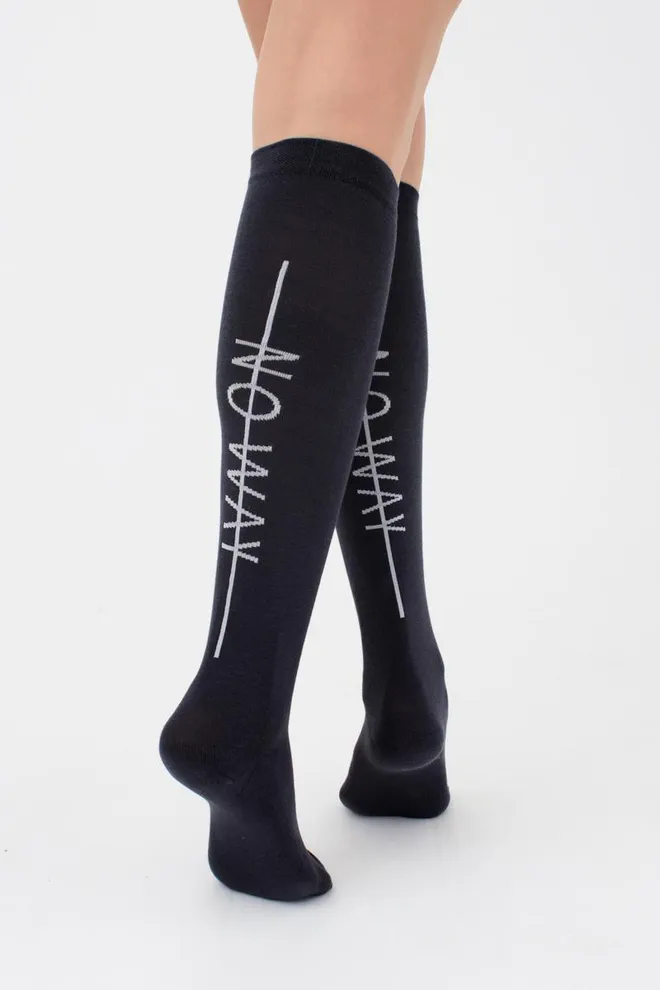 Гольфи ботфорти бавовняні з написом WG1 TEXT 001 Giulia (black)