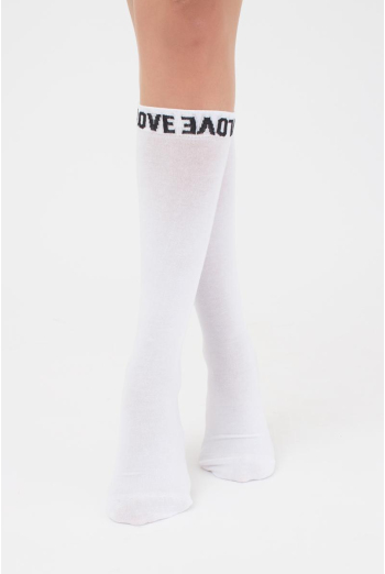 Гольфы ботфорты хлопковые с надписью WG1 text 002 Giulia (white) Гольфы ботфорты хлопковые с надписью WG1 text 002 Giulia (white)