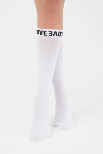 Гольфы ботфорты хлопковые с надписью WG1 text 002 Giulia (white) Гольфы ботфорты хлопковые с надписью WG1 text 002 Giulia (white)