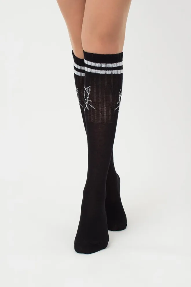 Бавовняні гольфи з принтом Wgs-008 Giulia (nero)