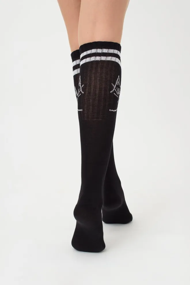 Бавовняні гольфи з принтом Wgs-008 Giulia (nero)