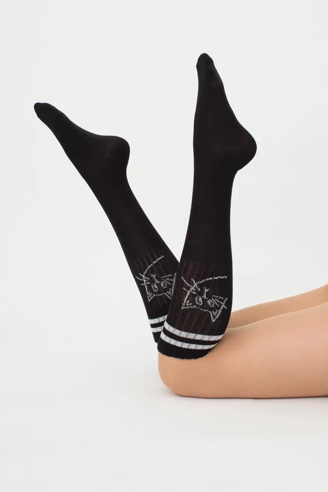 Бавовняні гольфи з принтом Wgs-008 Giulia (nero)