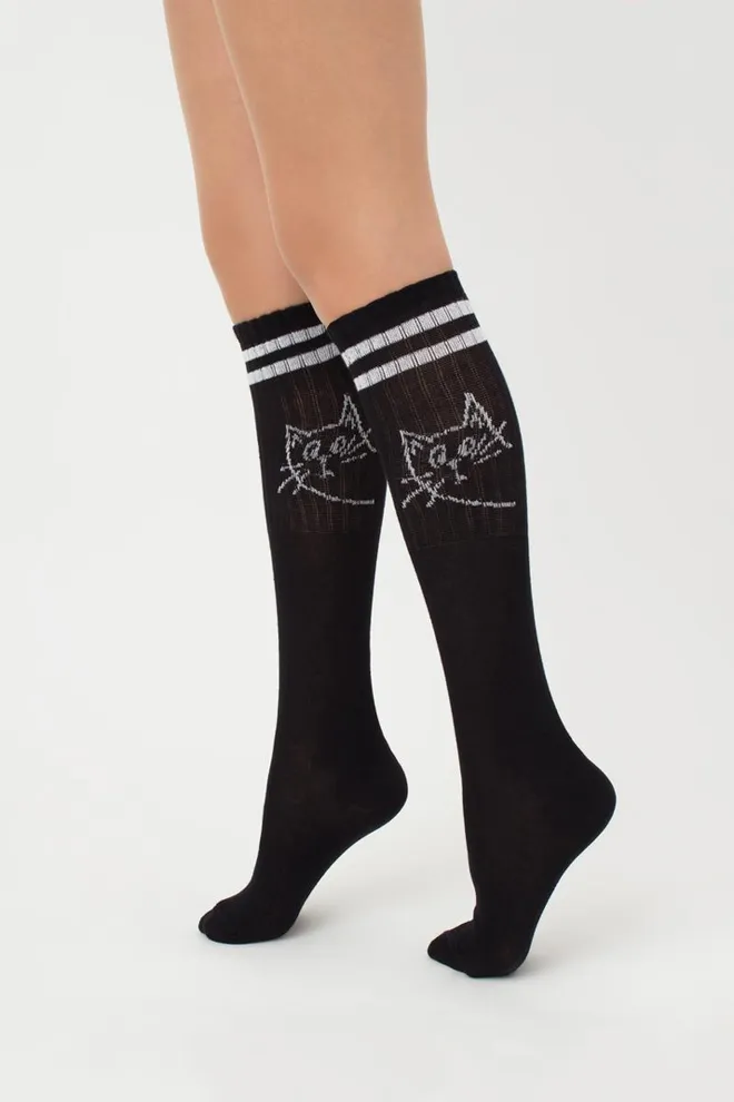 Бавовняні гольфи з принтом Wgs-008 Giulia (nero)