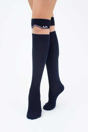 Гольфы ботфорты хлопковые с рисунком Wgm-002 gamb Giulia (navy) Гольфы ботфорты хлопковые с рисунком Wgm-002 gamb Giulia (navy)