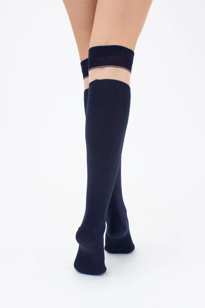 Гольфи ботфорти бавовняні з малюнком Wgm-002 gamb Giulia (navy)