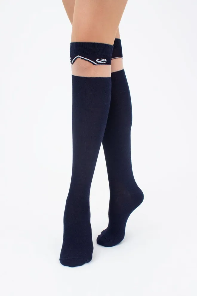 Гольфи ботфорти бавовняні з малюнком Wgm-002 gamb Giulia (navy)