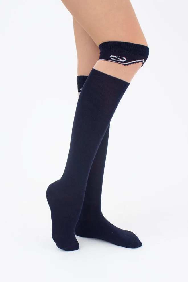 Гольфи ботфорти бавовняні з малюнком Wgm-002 gamb Giulia (navy)