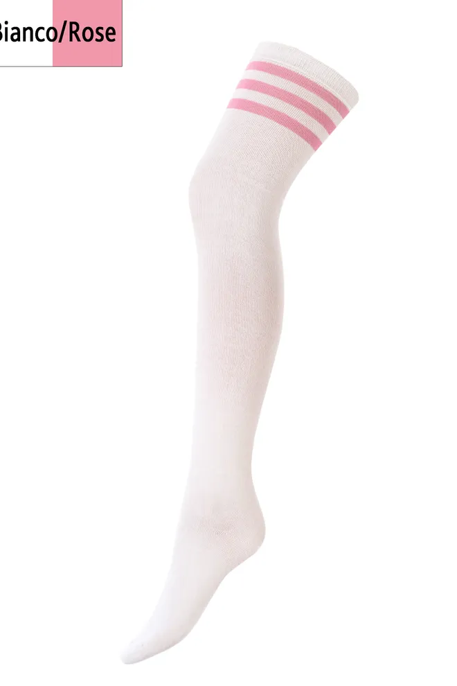 WGL-001 Панчохи-ботфорти з малюнком ТМ GIULIA  (bianco/rose)