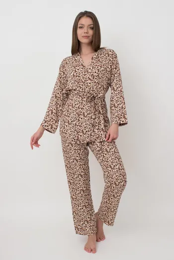 Пижама женская жакет и штаны Wildflowers 5504/040 Giulia (beige) Пижама женская жакет и штаны Wildflowers 5504/040 Giulia (beige)