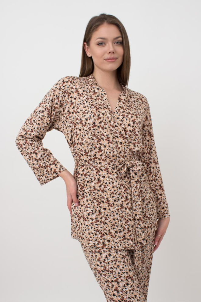 Піжама жіноча жакет і штани Wildflowers 5504/040 Giulia (beige)