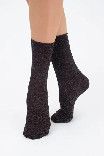 Шкарпетки жіночі з люрексом WLL-001 Giulia (caffe)
