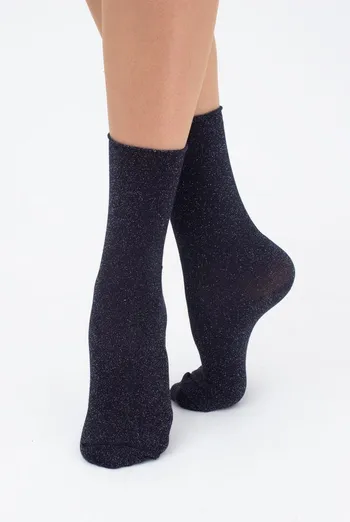 Носки женские с люрексом WLL-001 Giulia (deep navy)