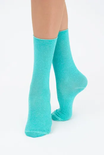 Носки женские с люрексом WLL-001 Giulia (mint)