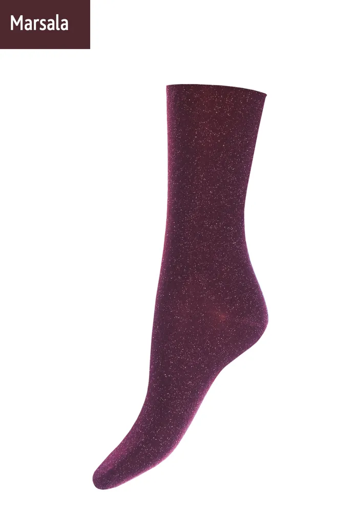Носки женские с люрексом WLL-001 Giulia (marsala)
