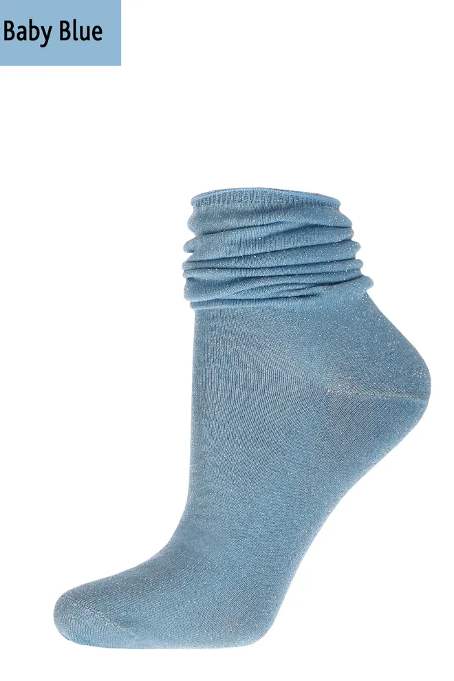 Носки женские с люрексом WLL-001 Giulia (baby blue)