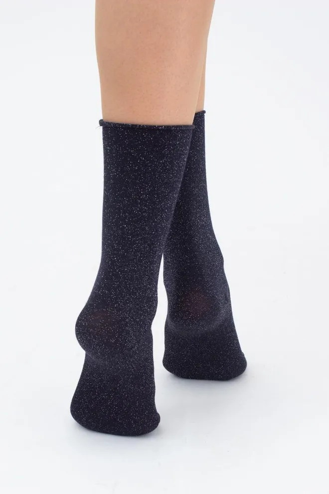 Носки женские с люрексом WLL-001 Giulia (deep navy)