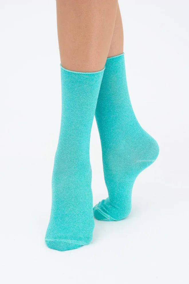 Носки женские с люрексом WLL-001 Giulia (mint)