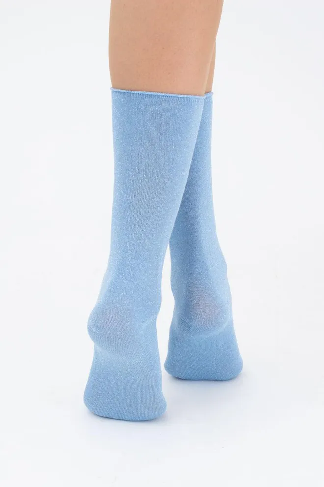 Носки женские с люрексом WLL-001 Giulia (baby blue)