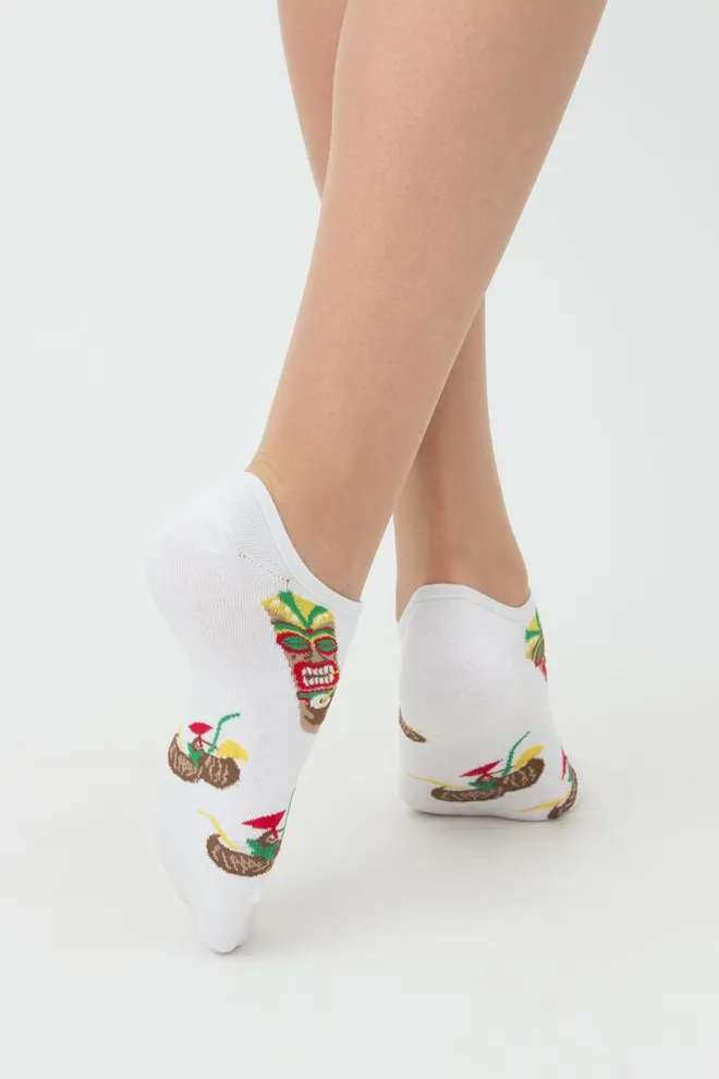 Носки женские невидимые WS0 HAWAII 001 Giulia (white), белый