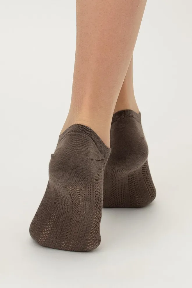 Шкарпетки жіночі класичні ажурні WS1 AIR 006 Giulia (haze), коричневий