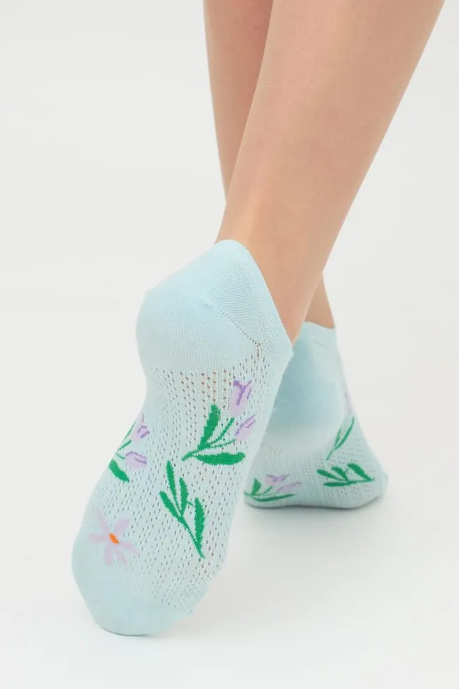 Шкарпетки жіночі невидимі спортивні WS1 air 009 Giulia (blue glow)