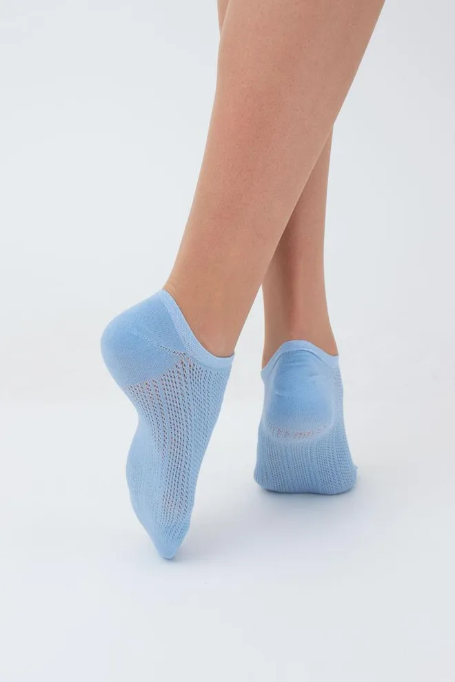 Шкарпетки жіночі класичні ажурні WS1 AIR 010 Giulia (baby blue), блакитний