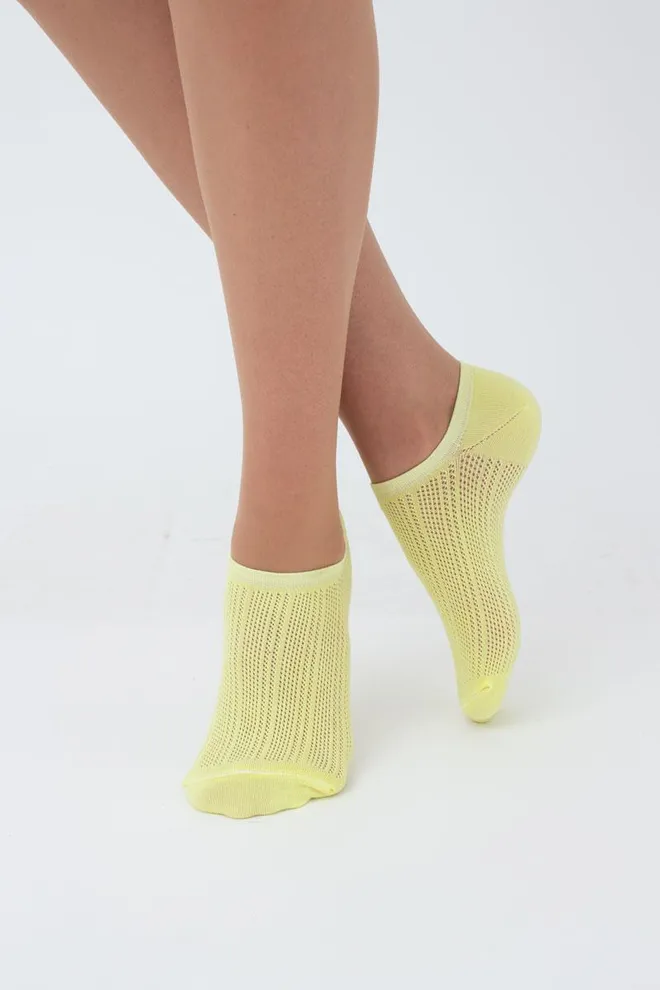 Шкарпетки жіночі класичні ажурні WS1 AIR 010 Giulia (lemon), жовтий