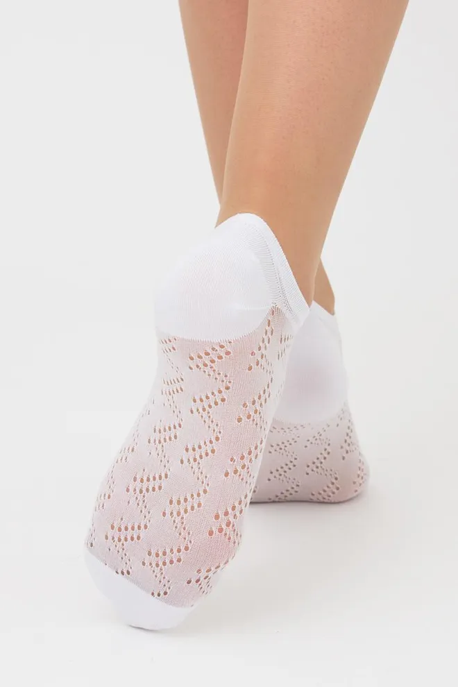 Носки женские невидимые c ажурным рисунком спортивные WS1 Air Pa 001 Giulia (bianco)