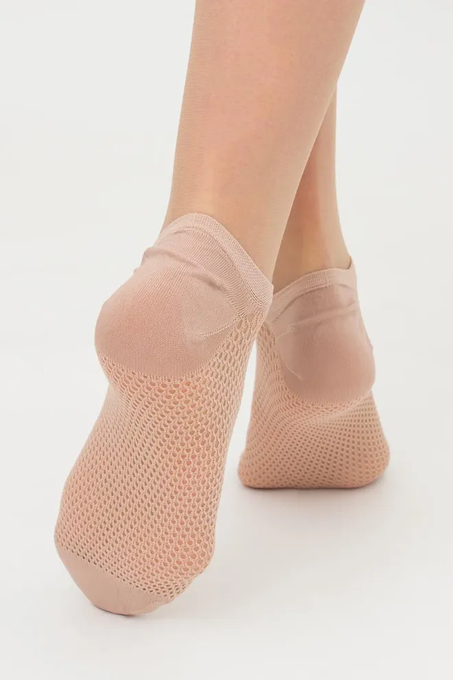 Шкарпетки жіночі невидимі з ажурним малюнком спортивні WS1 Air Pa 002 Giulia (nude)