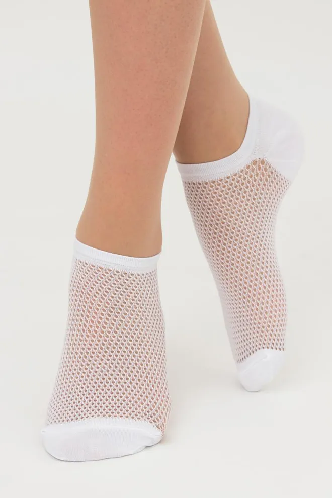 Шкарпетки жіночі невидимі з ажурним малюнком спортивні WS1 Air Pa 002 Giulia (bianco)