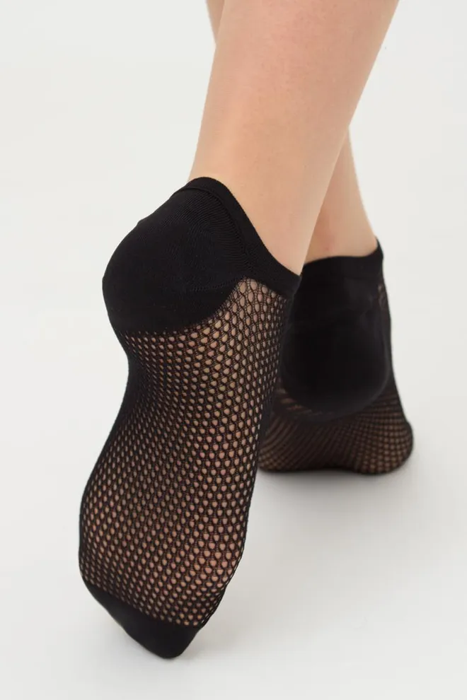 Шкарпетки жіночі невидимі з ажурним малюнком спортивні WS1 AIR PA 002 Giulia (nero), чорний