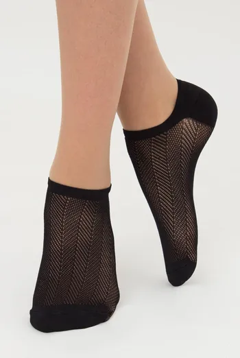 Шкарпетки жіночі невидимі з ажурним малюнком спортивні WS1 Air Pa 003 Giulia (nero), чорний Шкарпетки жіночі невидимі з ажурним малюнком спортивні WS1 Air Pa 003 Giulia (nero), чорний