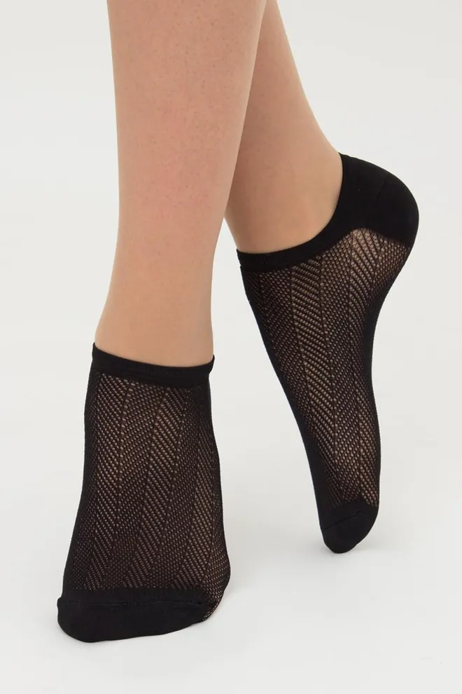 Носки женские невидимые c ажурным рисунком спортивные WS1 Air Pa 003 Giulia (nero), черный