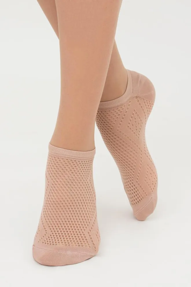 Носки женские невидимые c ажурным рисунком спортивные WS1 Air Pa 005 Giulia (nude)