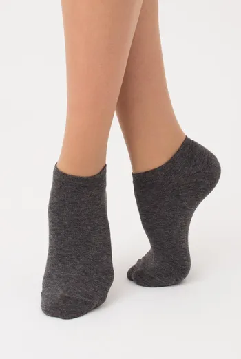 Носки женские короткие Ws1 classic Giulia 2 пары (dark grey melange), серый Носки женские короткие Ws1 classic Giulia 2 пары (dark grey melange), серый