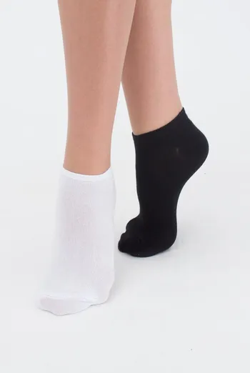 Шкарпетки жіночі короткі Ws1 classic Giulia 2 пари (black/white)
