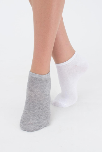 Носки женские короткие Ws1 classic Giulia 2 пары (light grey melange/white) Носки женские короткие Ws1 classic Giulia 2 пары (light grey melange/white)