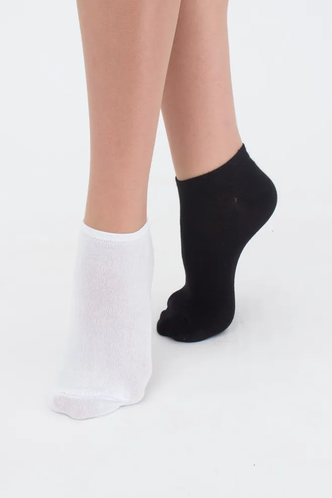 Шкарпетки жіночі короткі Ws1 classic Giulia 2 пари (black/white)