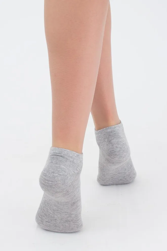 Шкарпетки жіночі короткі Ws1 classic Giulia 2 пари (light grey melange/white)